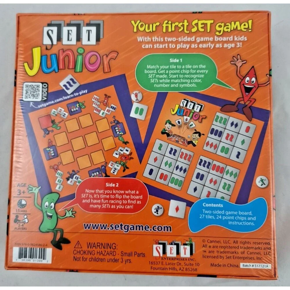 SET Junior Two-sided board! 2 games in 1!  (2012) New/Sealed *** Free Shipping
